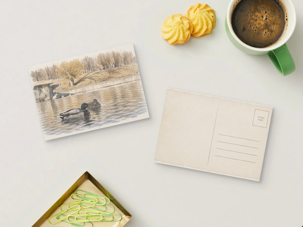 Quiet Water — Vintage Printable Postcard
