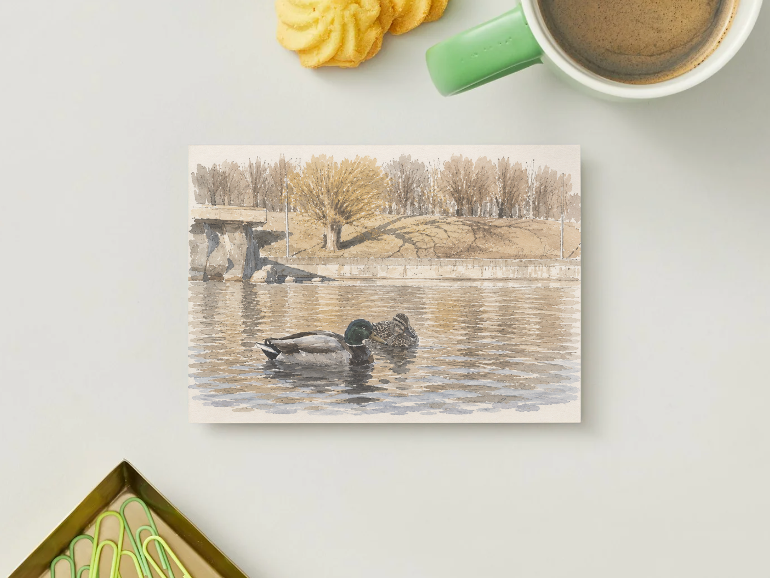 Quiet Water — Vintage Printable Postcard