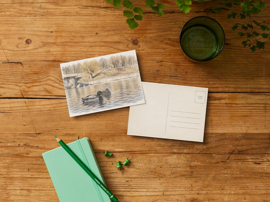 Quiet Water — Vintage Printable Postcard
