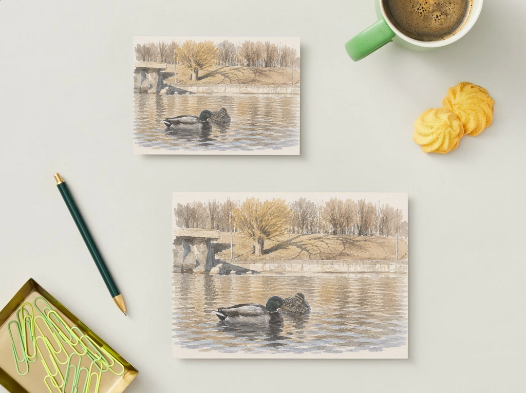 Quiet Water — Vintage Printable Postcard