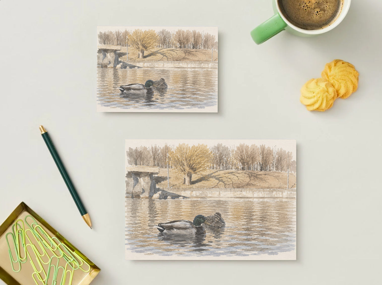 Quiet Water — Vintage Printable Postcard