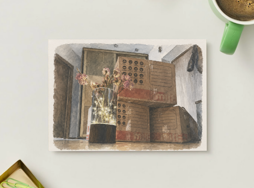 Moving Day — Cozy Vintage Postcard