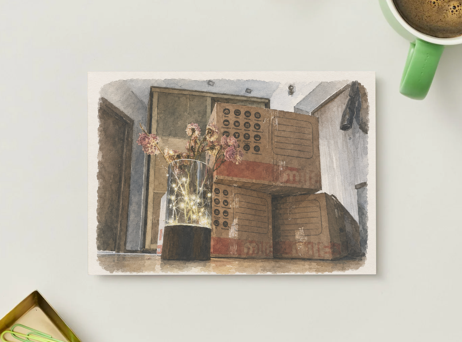 Moving Day — Cozy Vintage Postcard
