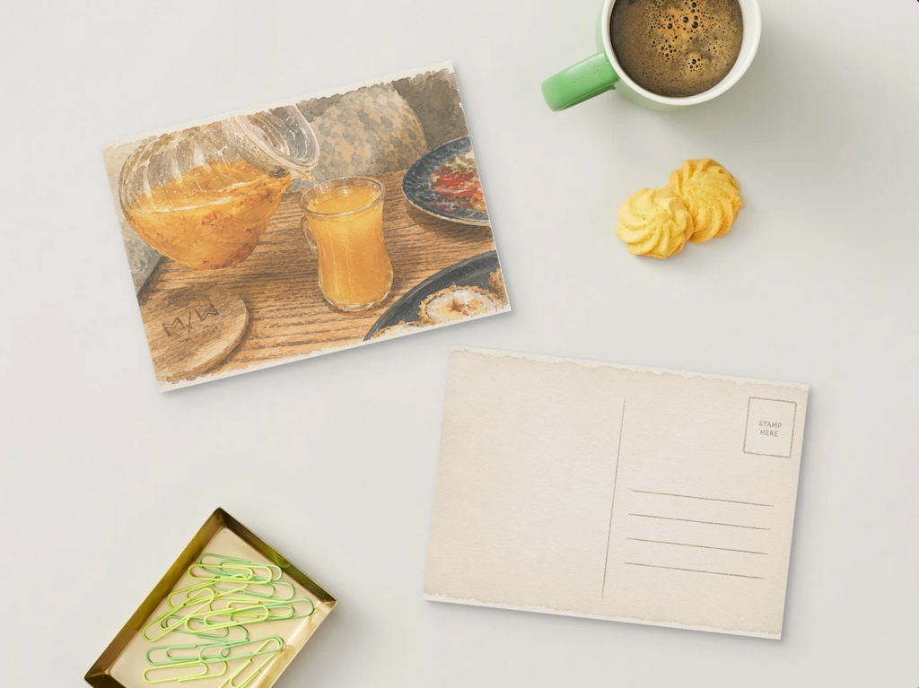 Apricot Tea — Cozy Printable Postcard