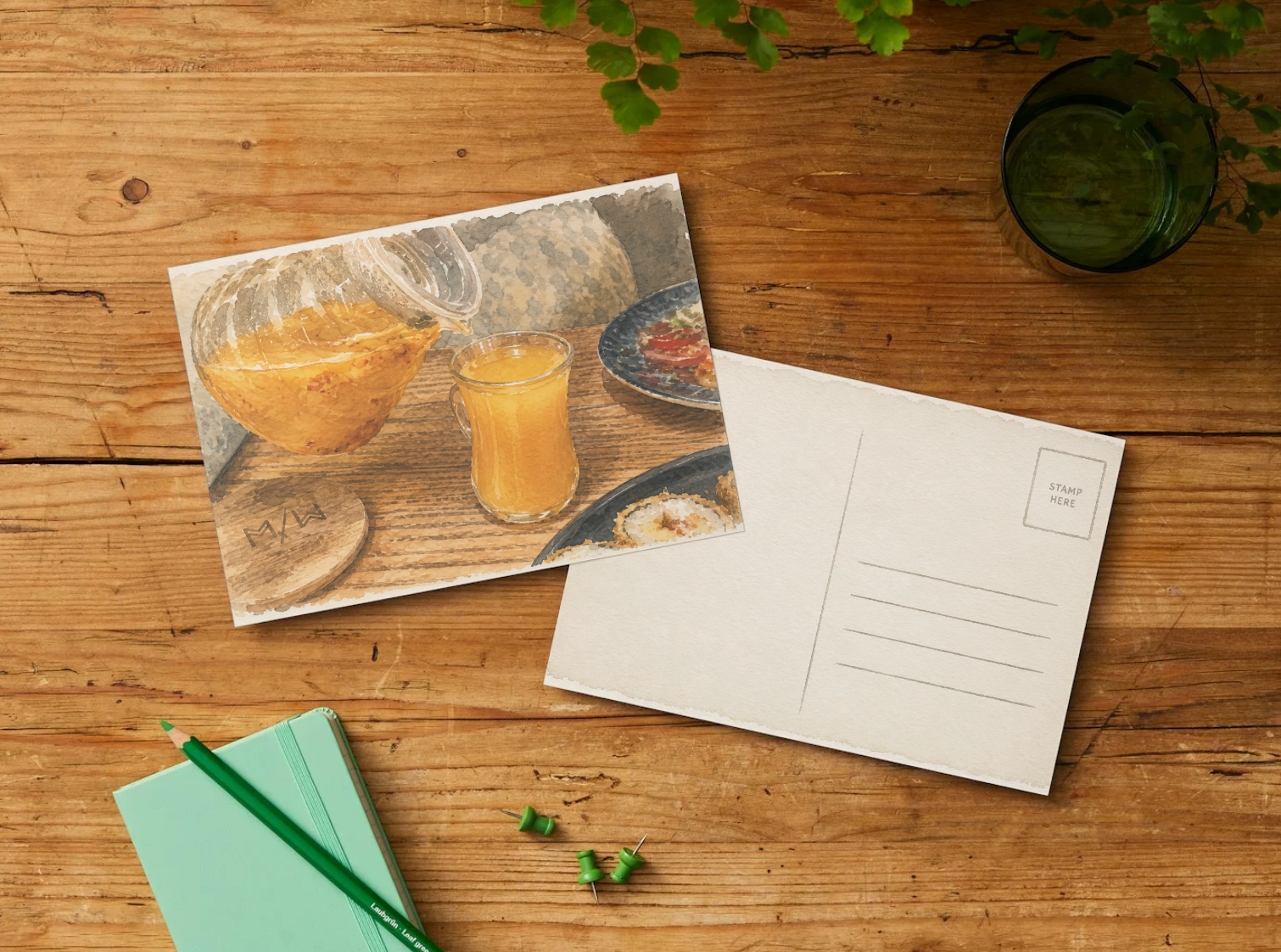 Apricot Tea — Cozy Printable Postcard