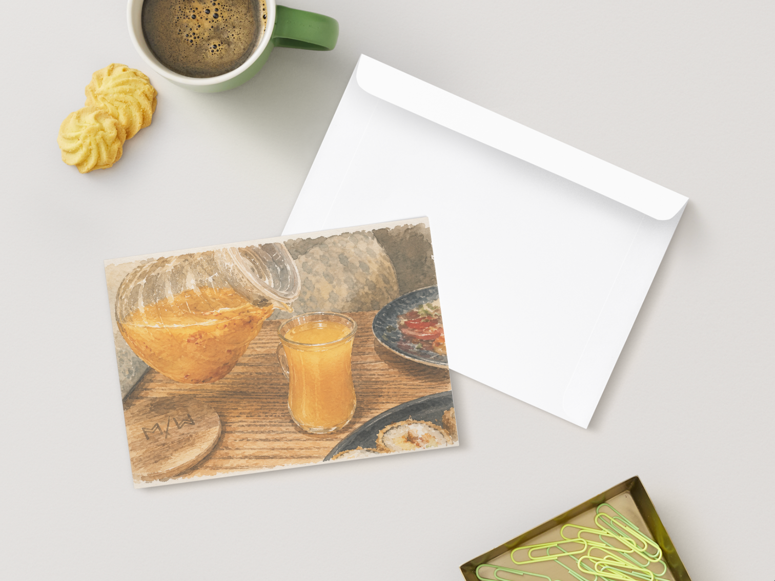 Apricot Tea — Cozy Printable Postcard