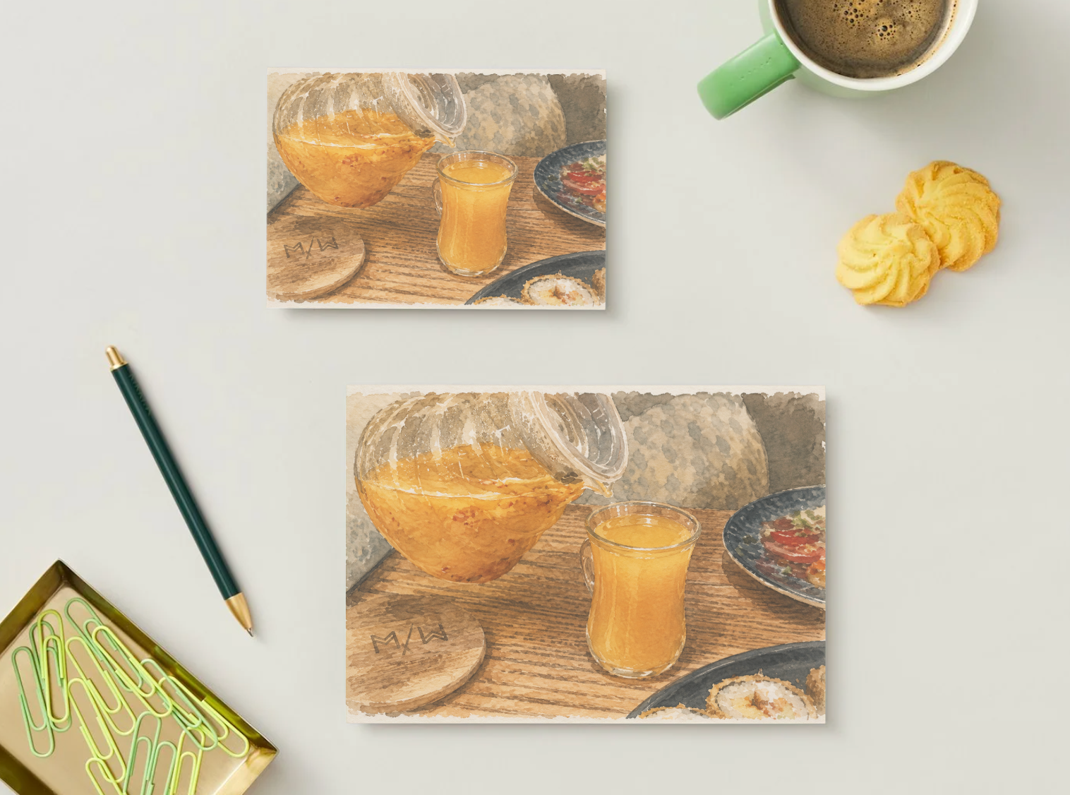 Apricot Tea — Cozy Printable Postcard