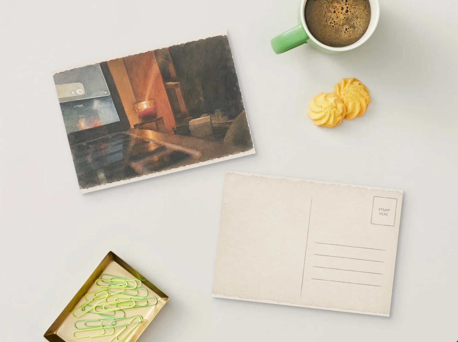 Quiet Evenings — Vintage Printable Postcard