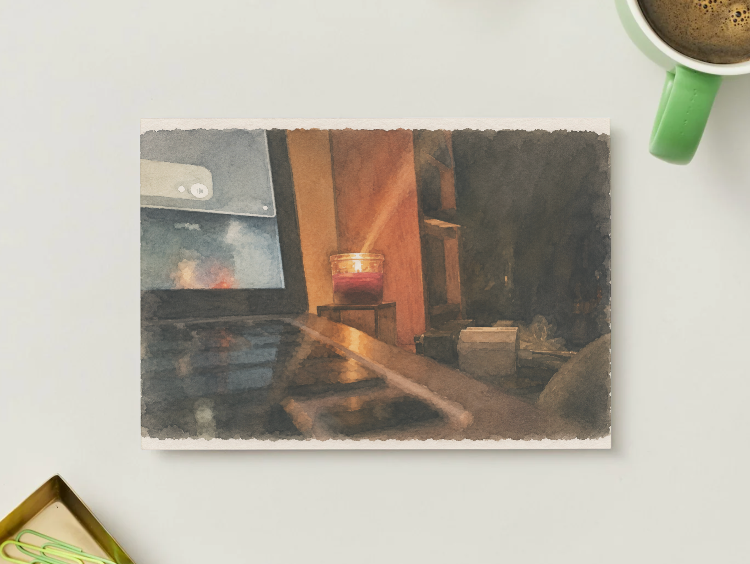 Quiet Evenings — Vintage Printable Postcard