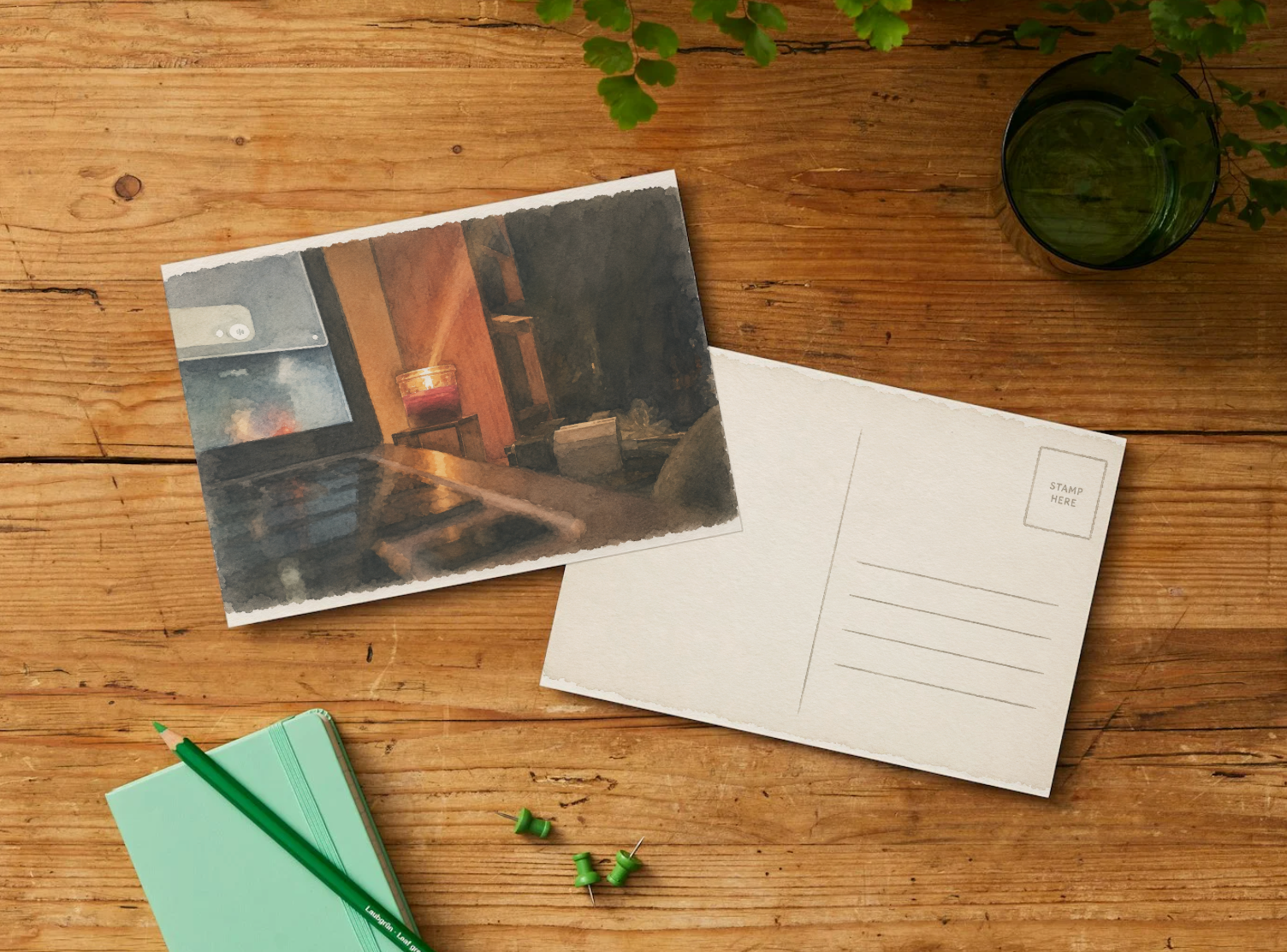 Quiet Evenings — Vintage Printable Postcard