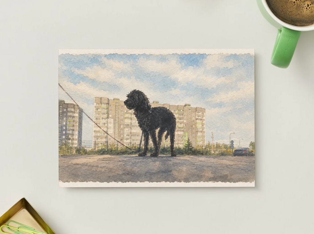 City Walk — Vintage Printable Postcard