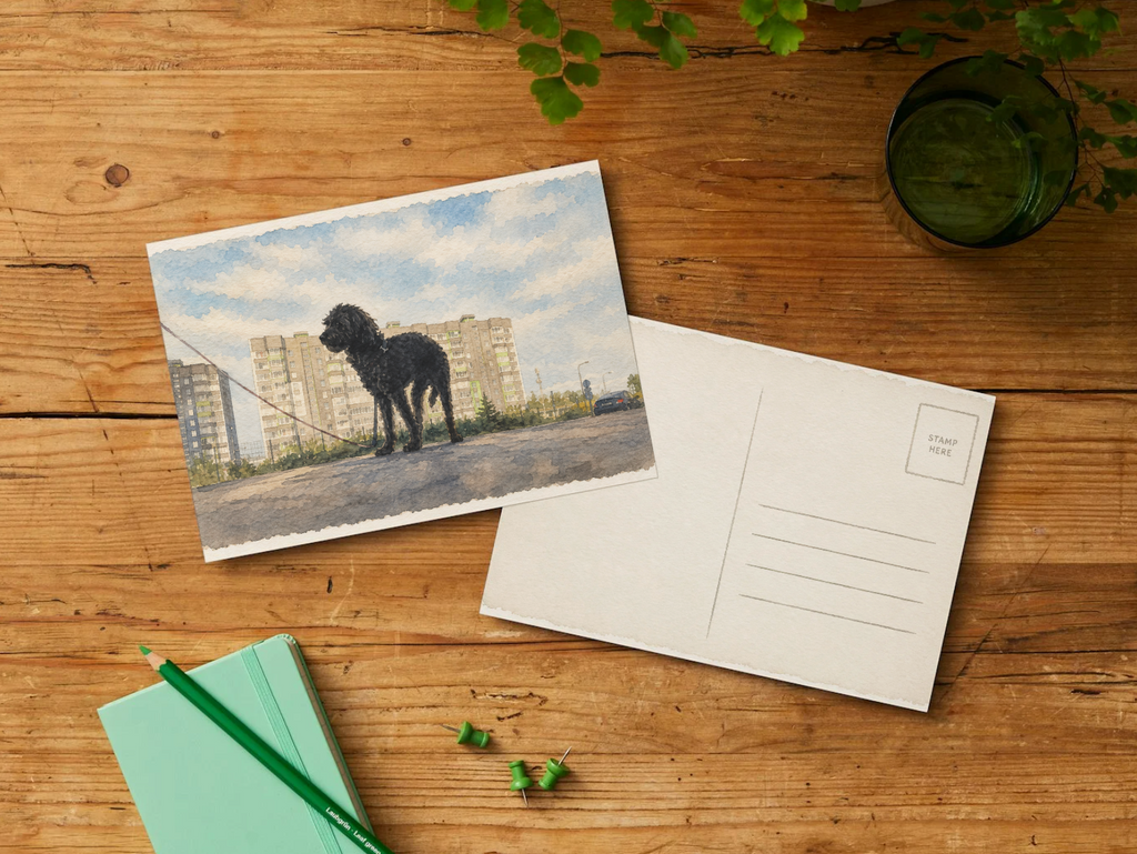 City Walk — Vintage Printable Postcard