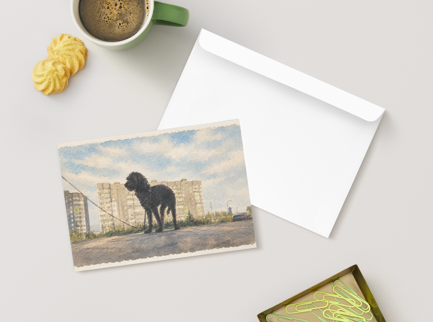 City Walk — Vintage Printable Postcard