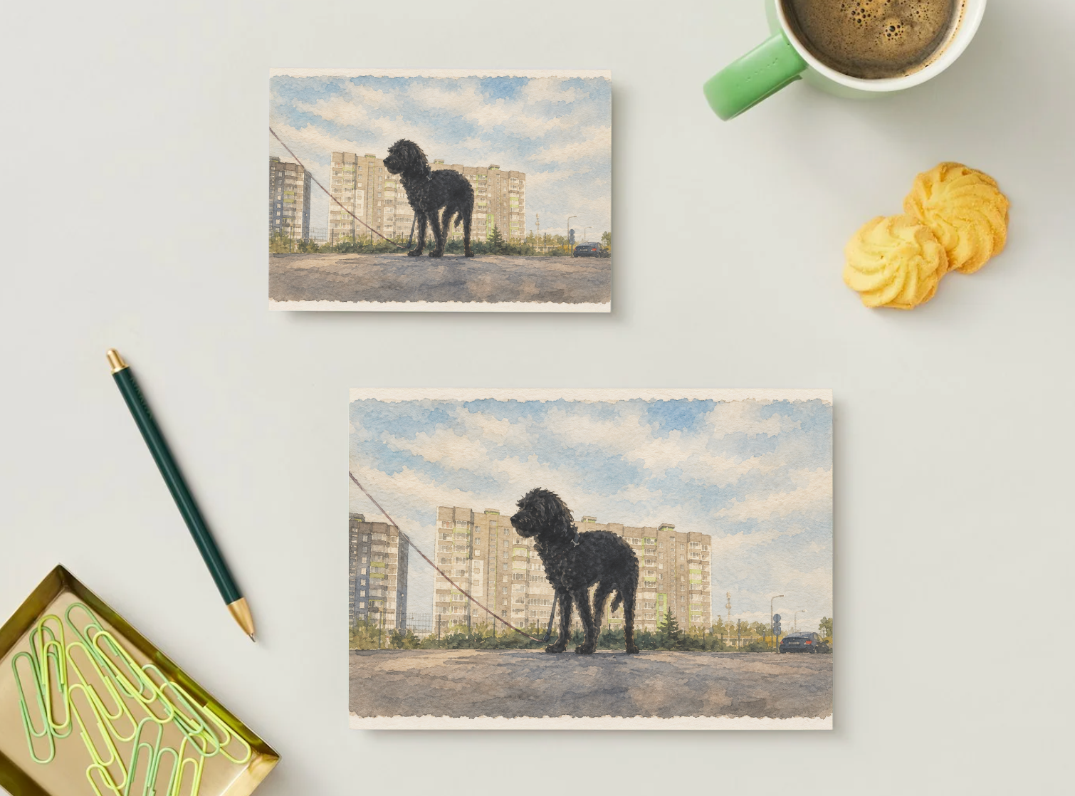 City Walk — Vintage Printable Postcard