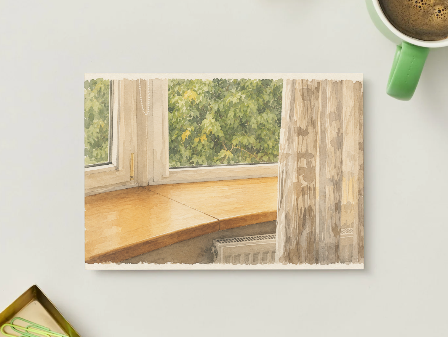 Summer Window — Vintage Printable Postcard