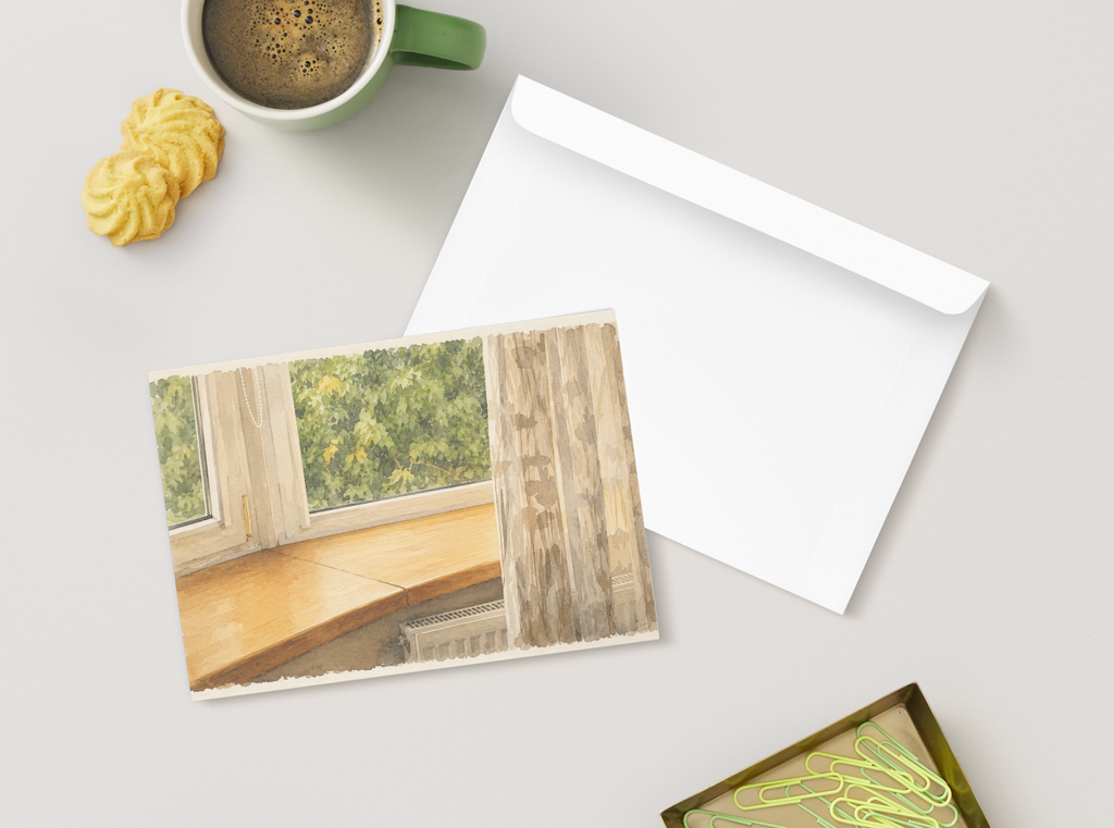 Summer Window — Vintage Printable Postcard