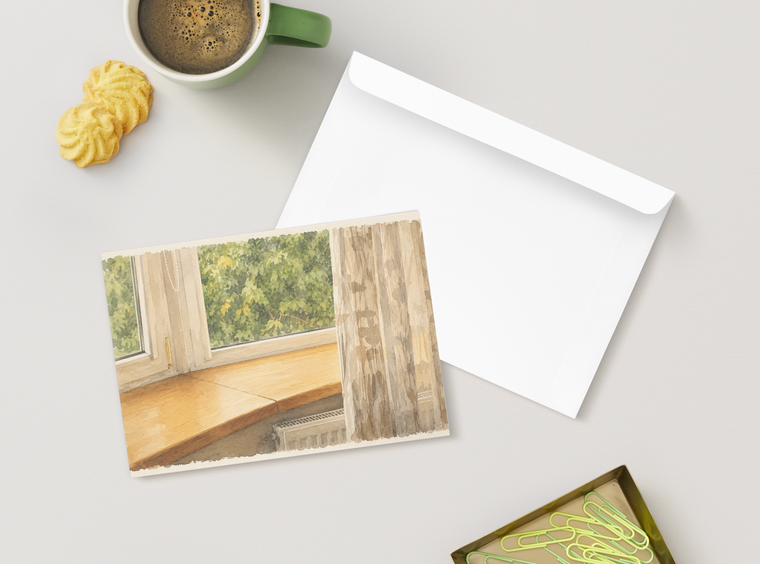 Summer Window — Vintage Printable Postcard