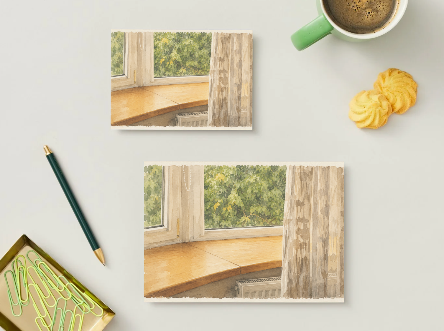 Summer Window — Vintage Printable Postcard