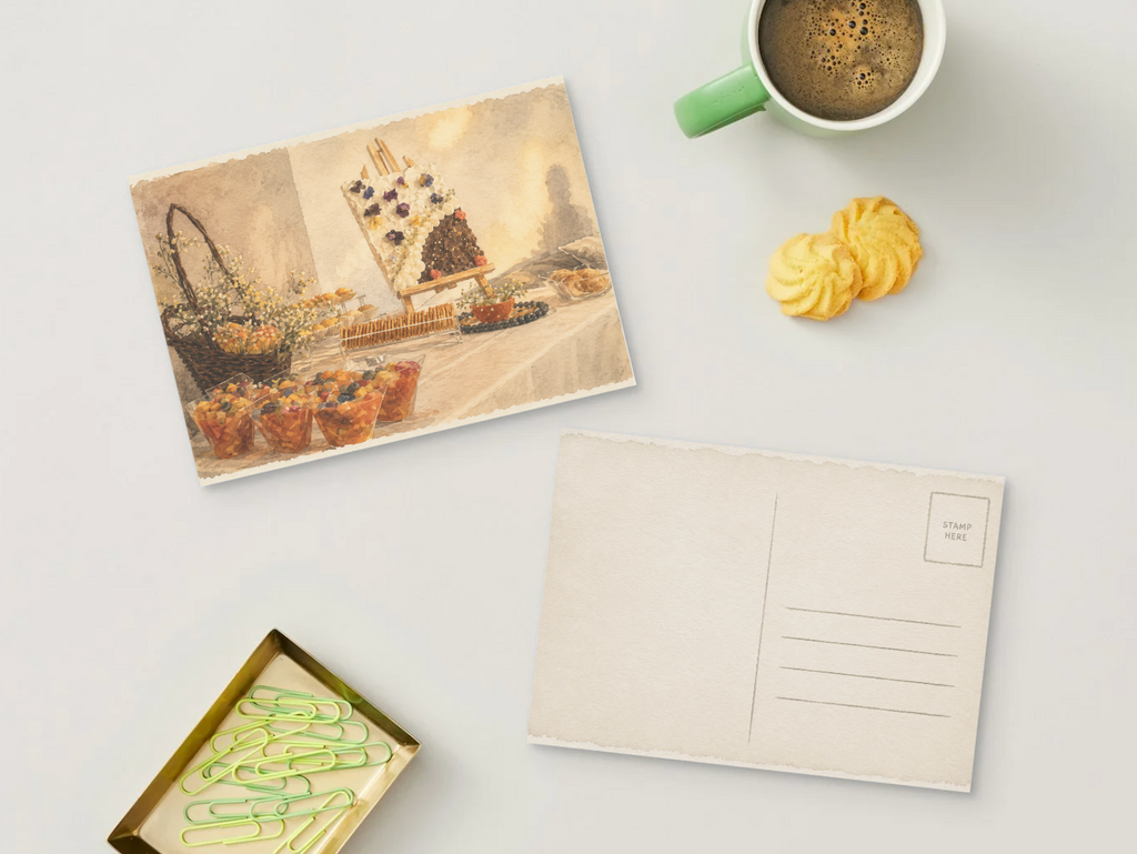 Golden Celebration — Vintage Printable Postcard