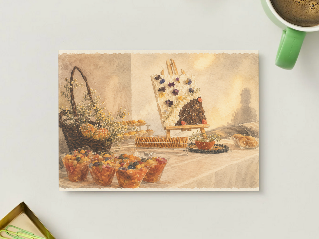 Golden Celebration — Vintage Printable Postcard