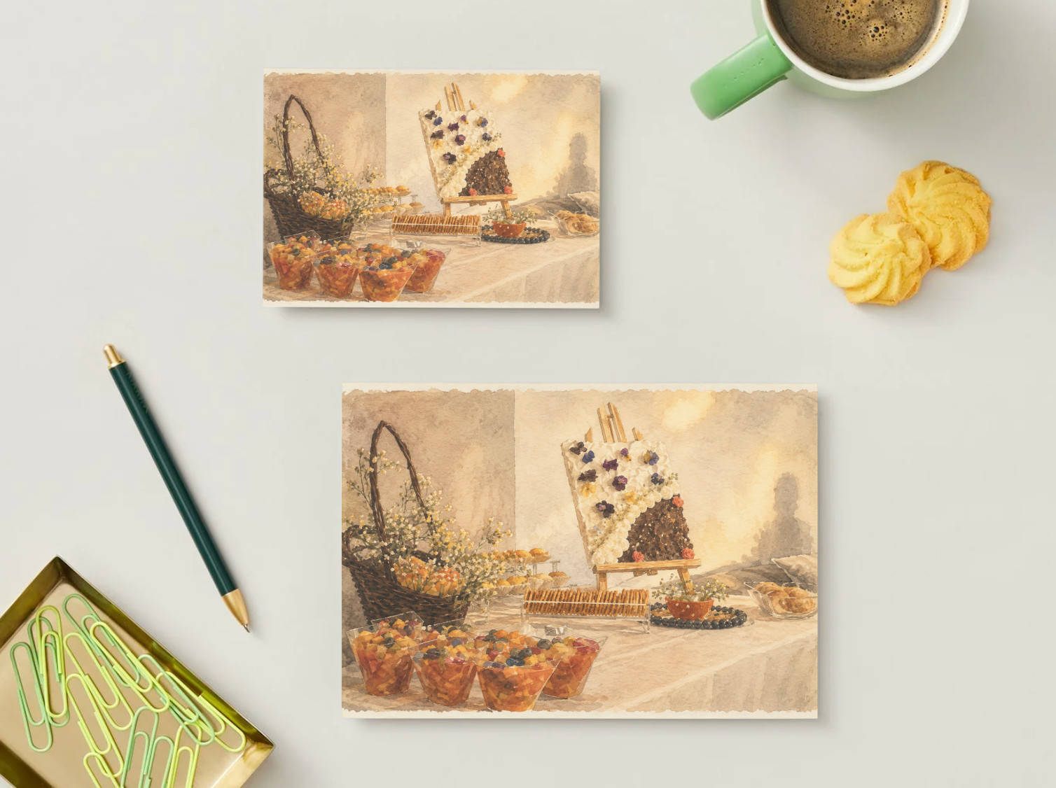 Golden Celebration — Vintage Printable Postcard