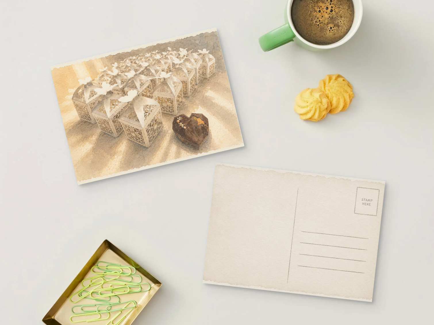 Golden Keepsakes — Vintage Printable Postcard