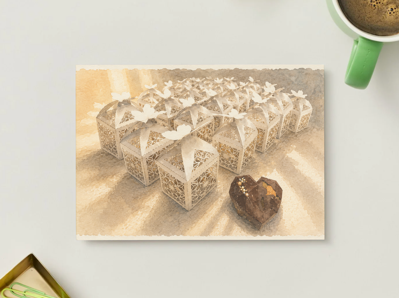 Golden Keepsakes — Vintage Printable Postcard