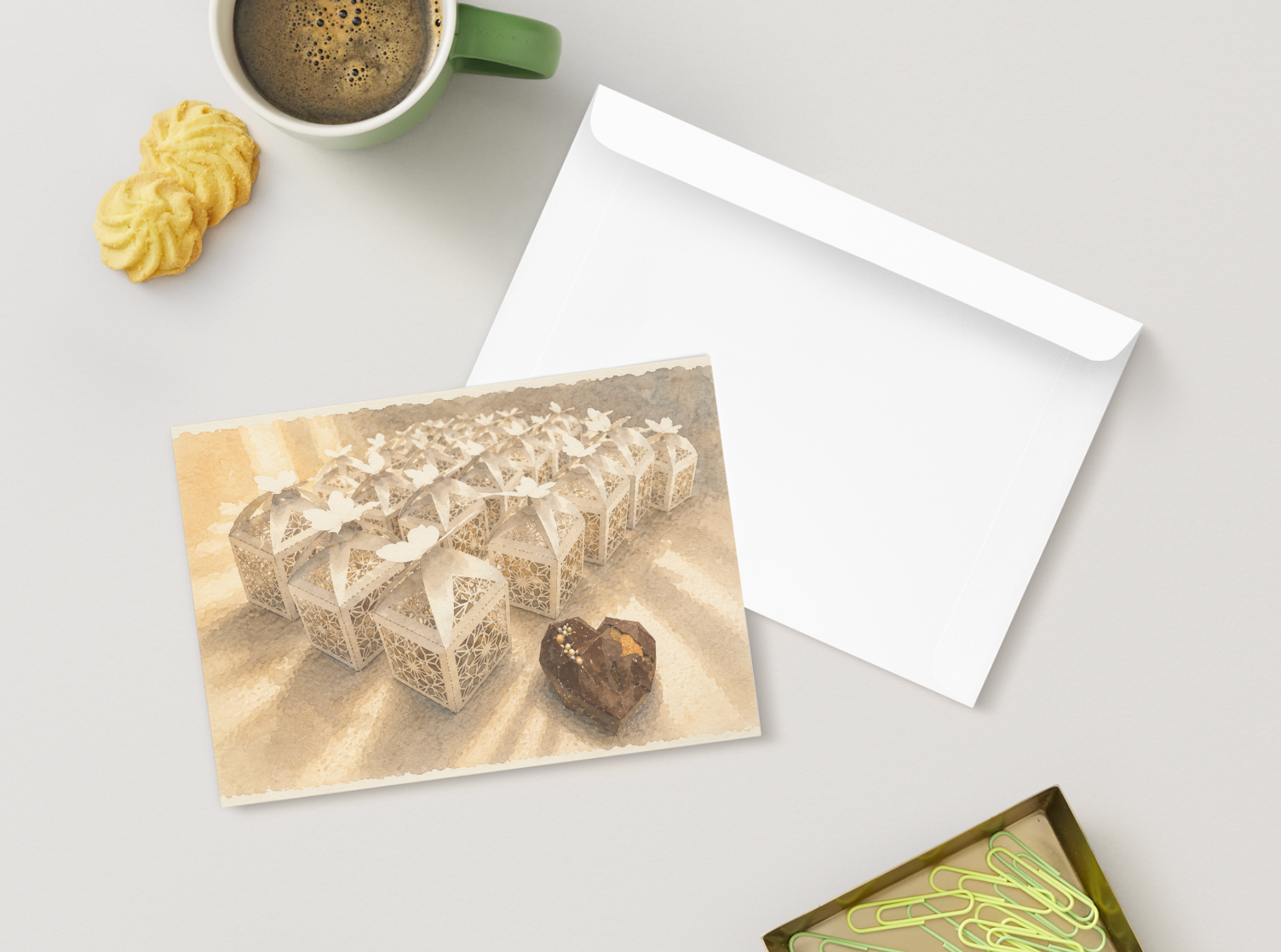 Golden Keepsakes — Vintage Printable Postcard