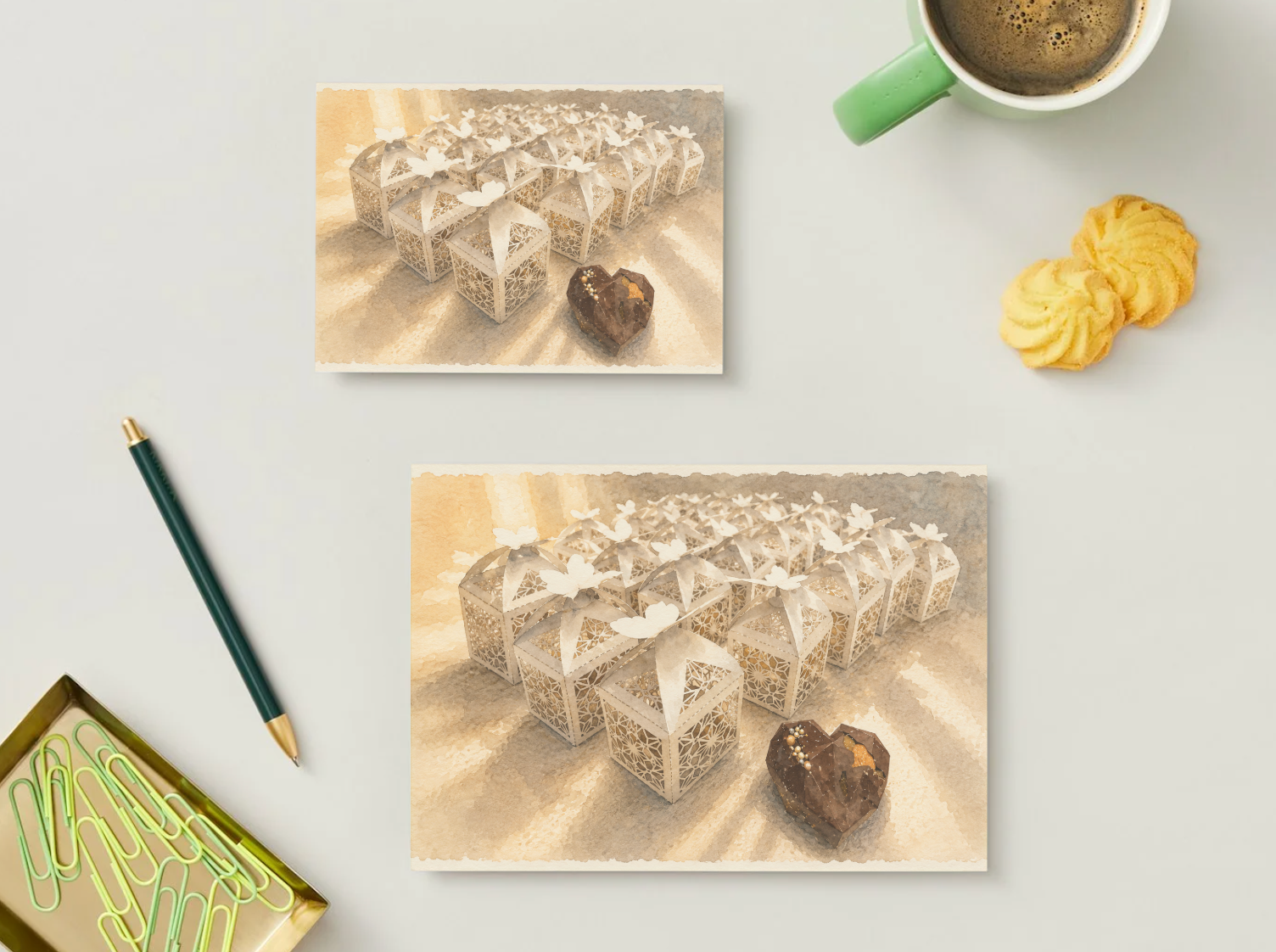 Golden Keepsakes — Vintage Printable Postcard