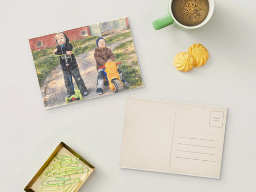 Childhood Roads — Vintage Printable Postcard