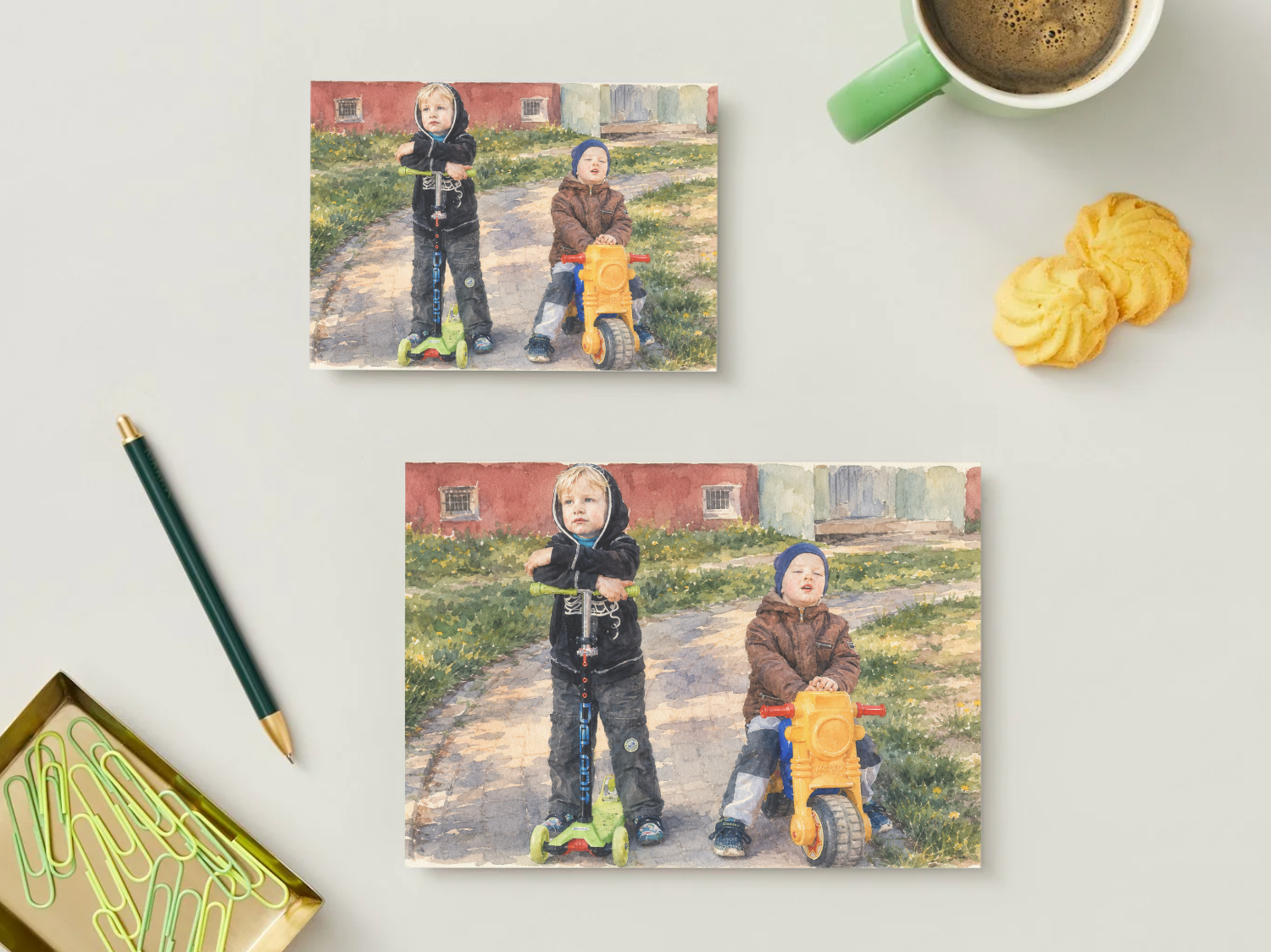Childhood Roads — Vintage Printable Postcard