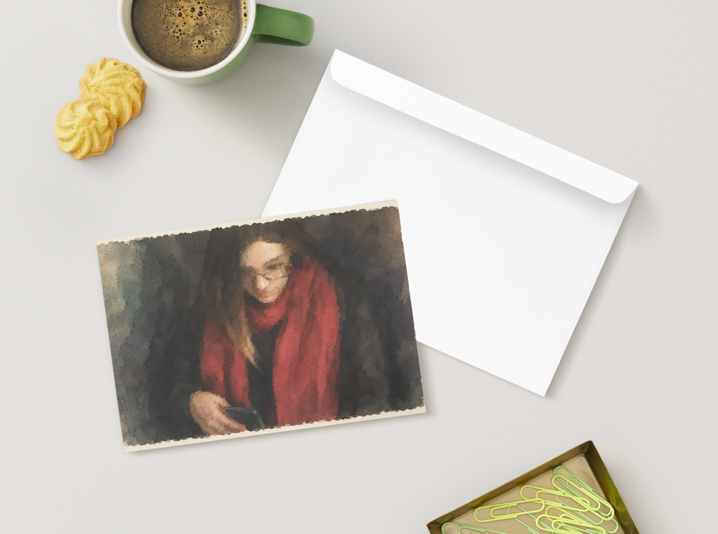 Red Silence — Vintage Printable Postcard