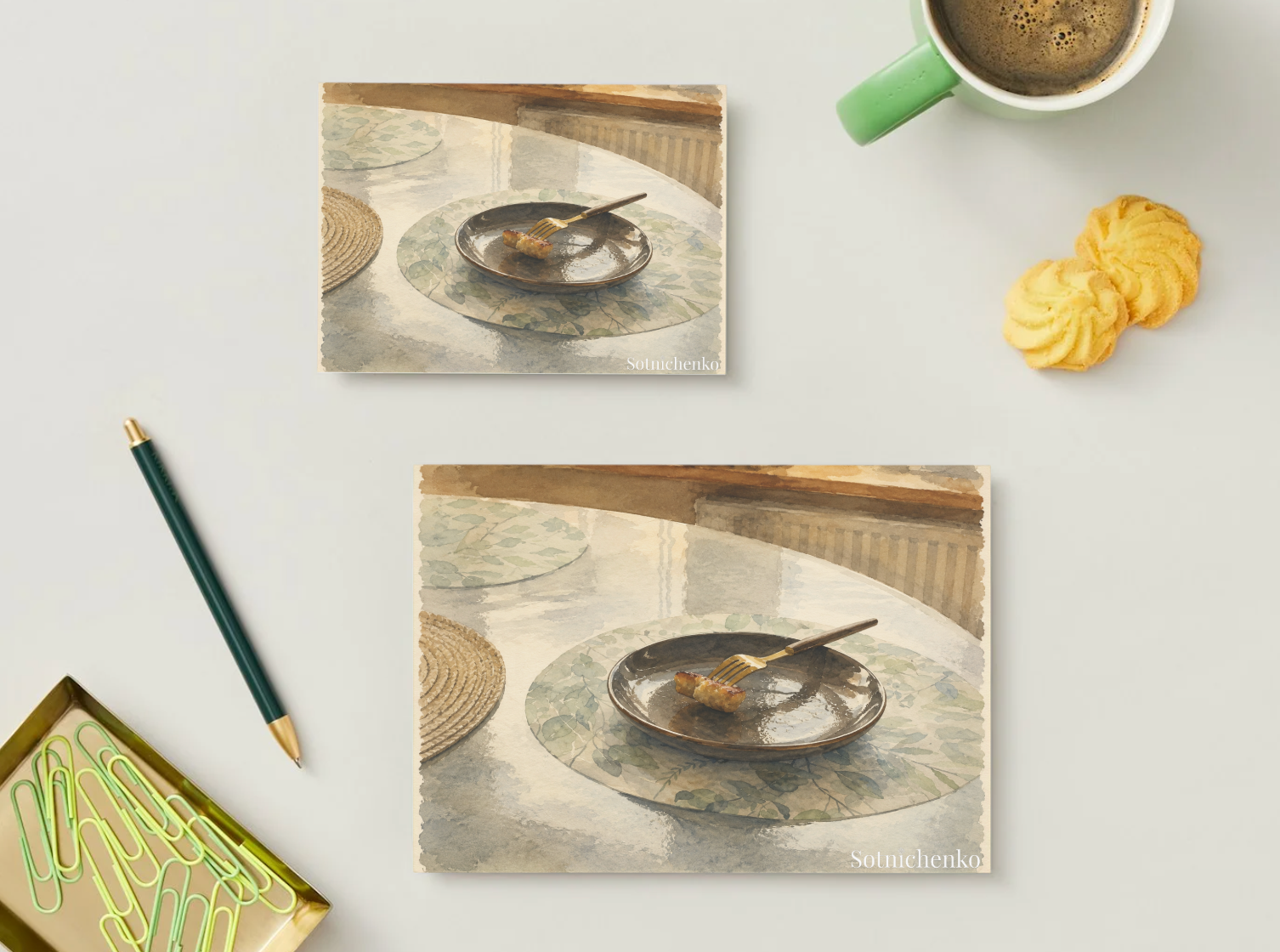 Last Bite — Cozy Vintage Printable Postcard