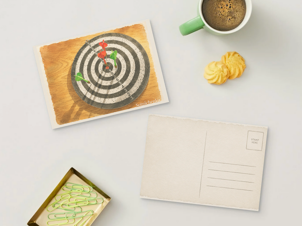 Bullseye — Minimal Vintage Printable Postcard