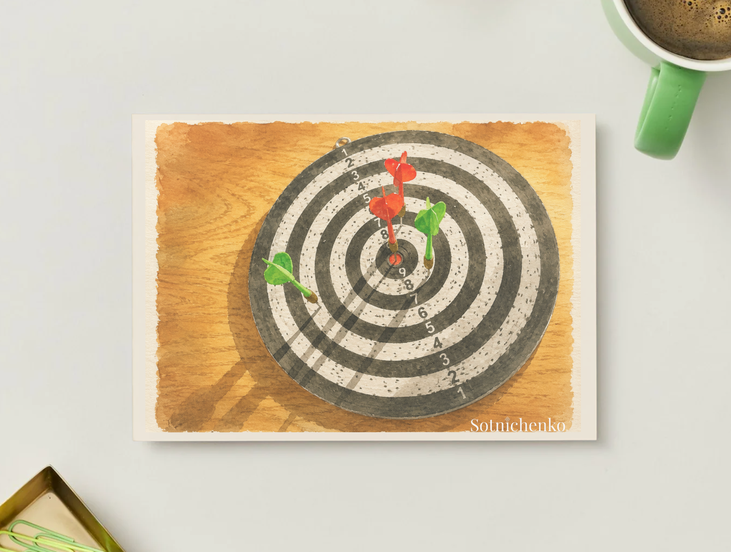 Bullseye — Minimal Vintage Printable Postcard