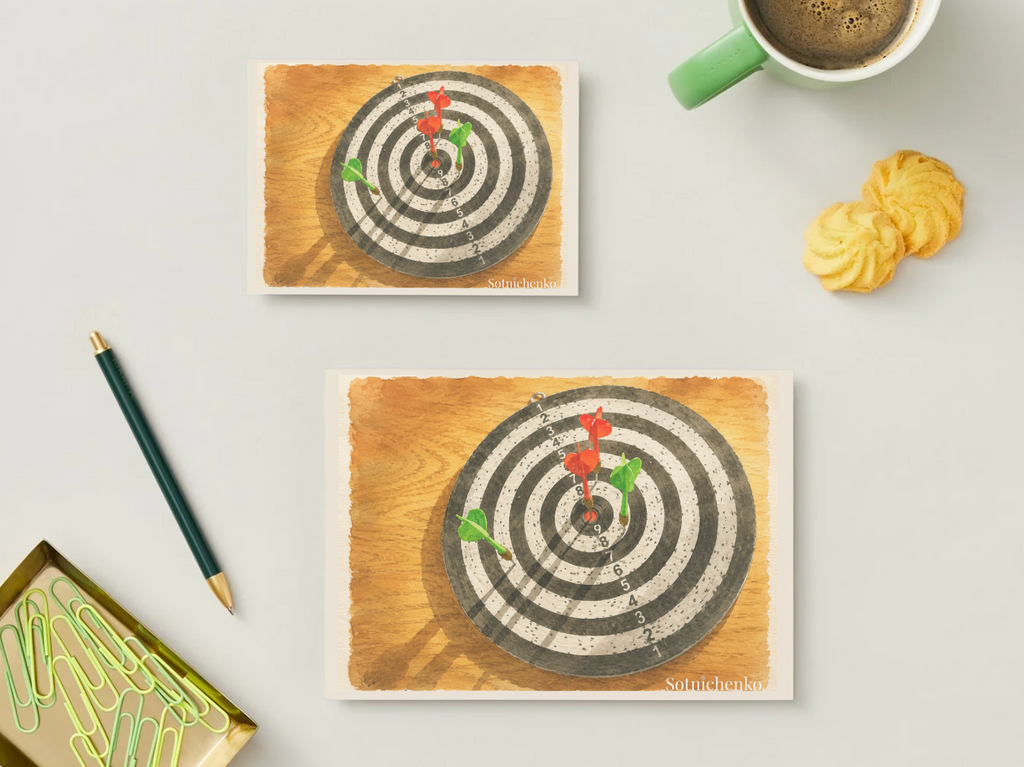 Bullseye — Minimal Vintage Printable Postcard