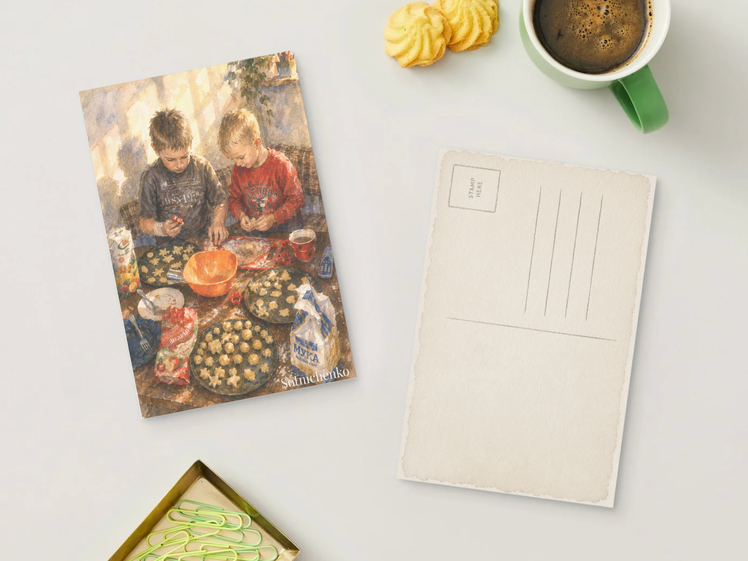 Baking Memories — Vintage Printable Postcard