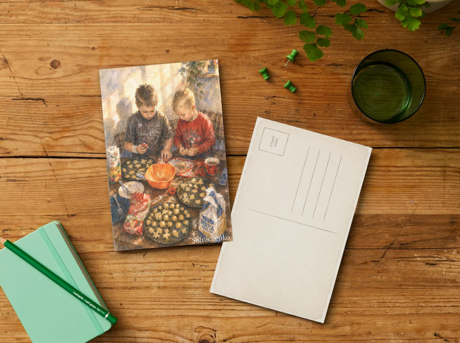 Baking Memories — Vintage Printable Postcard