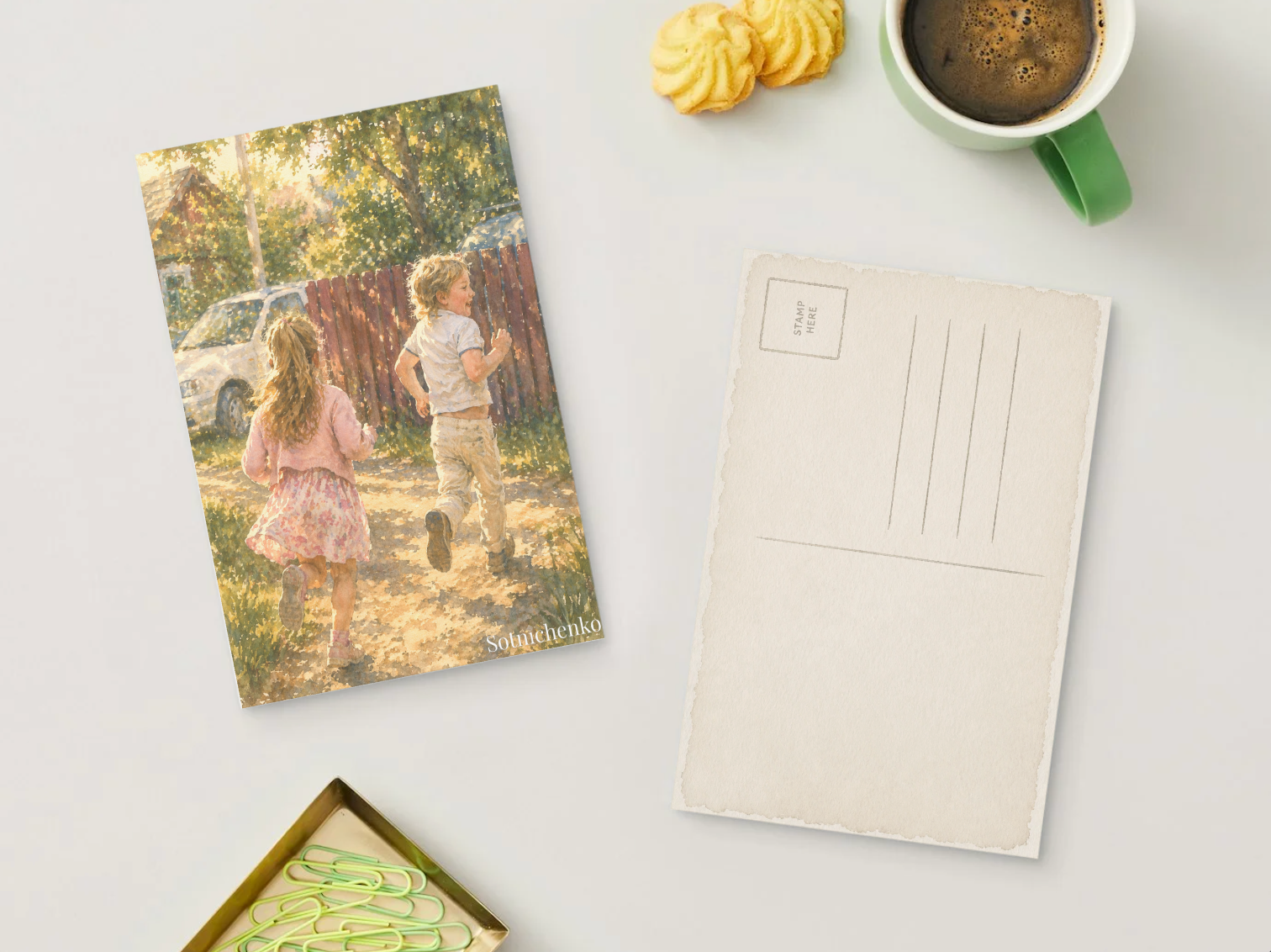 Chasing Summer — Watercolor Printable Postcard