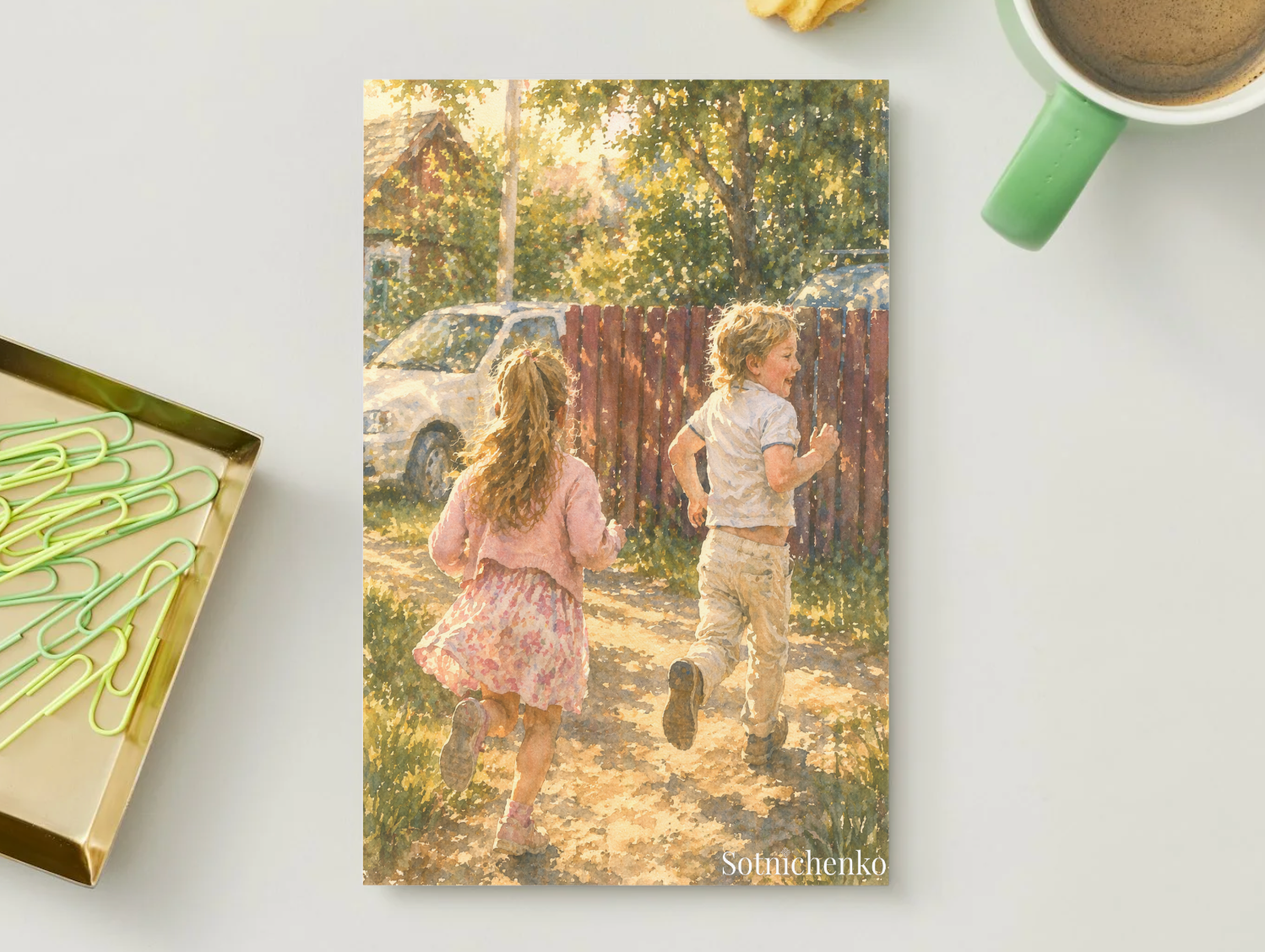 Chasing Summer — Watercolor Printable Postcard