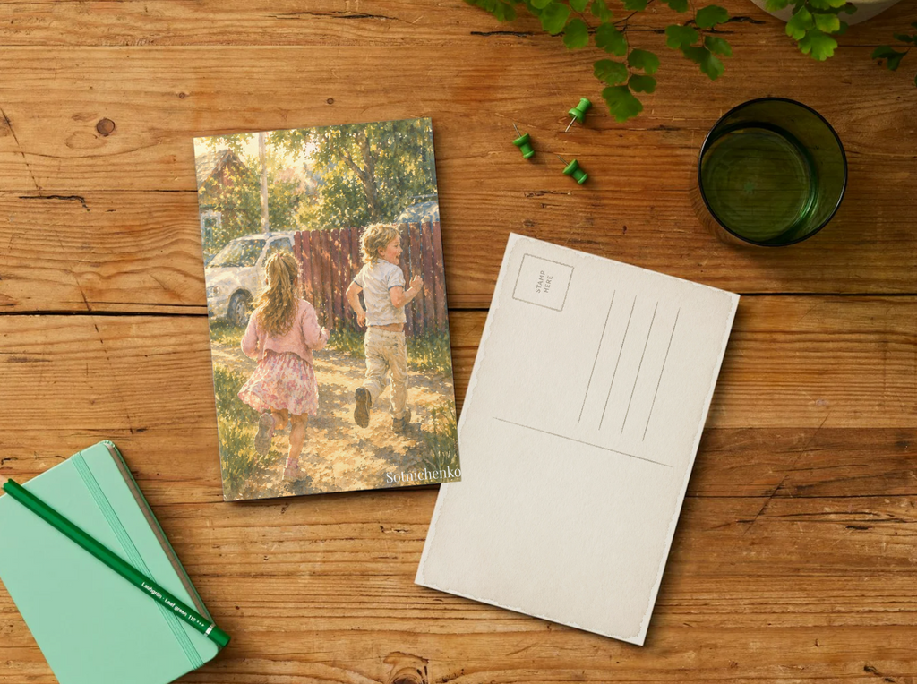 Chasing Summer — Watercolor Printable Postcard