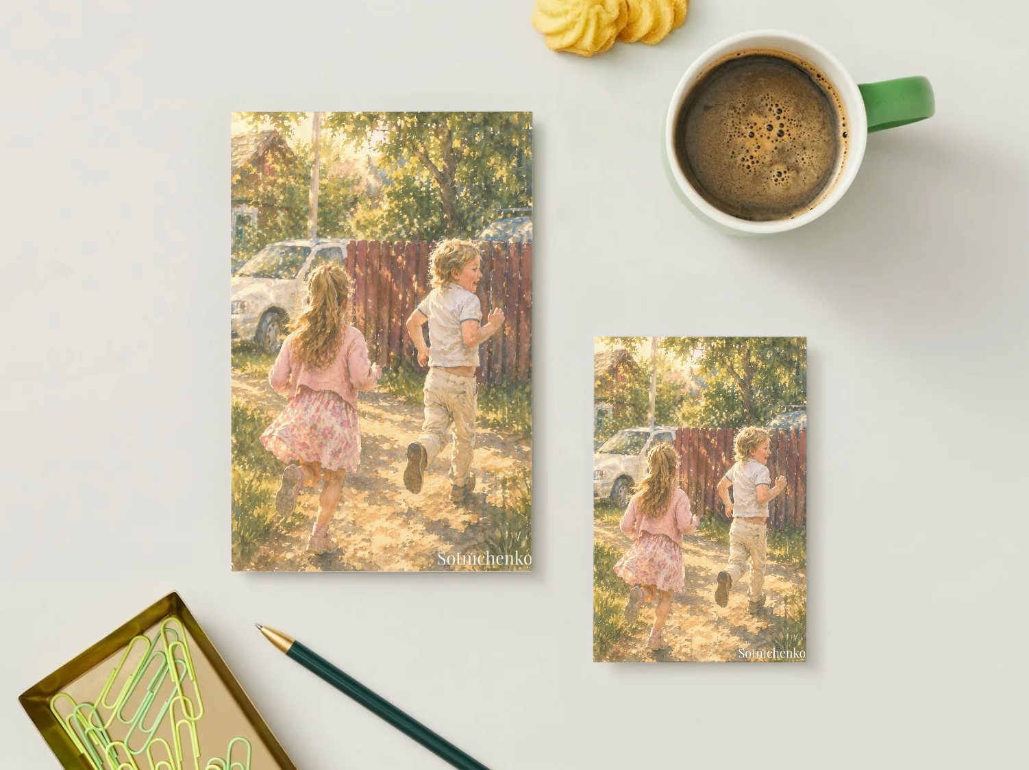 Chasing Summer — Watercolor Printable Postcard