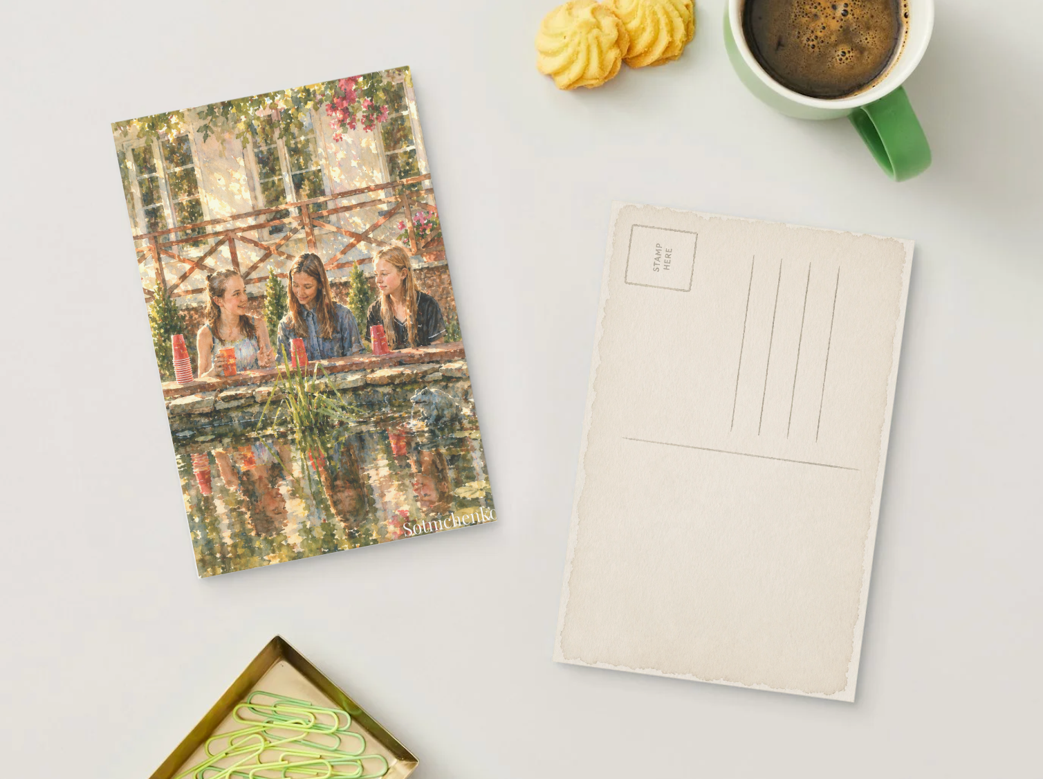 Golden Hour Girls — Nostalgic Watercolor Print