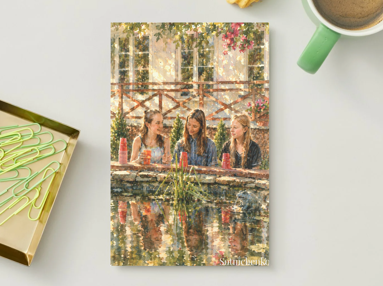 Golden Hour Girls — Nostalgic Watercolor Print