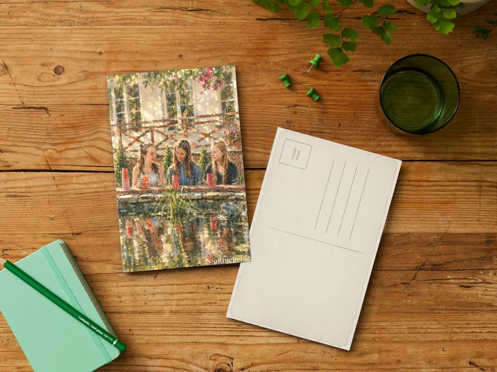 Golden Hour Girls — Nostalgic Watercolor Print
