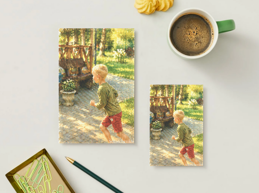 Running Through Summer — Vintage Watercolor Postcard
