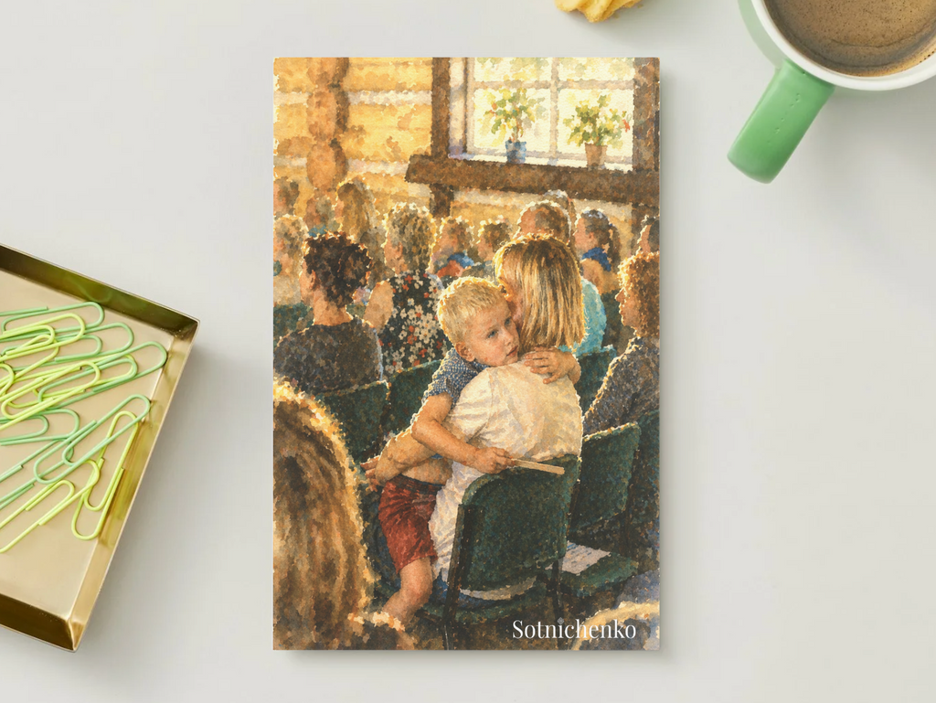 Held Close — Vintage Watercolor Postcard