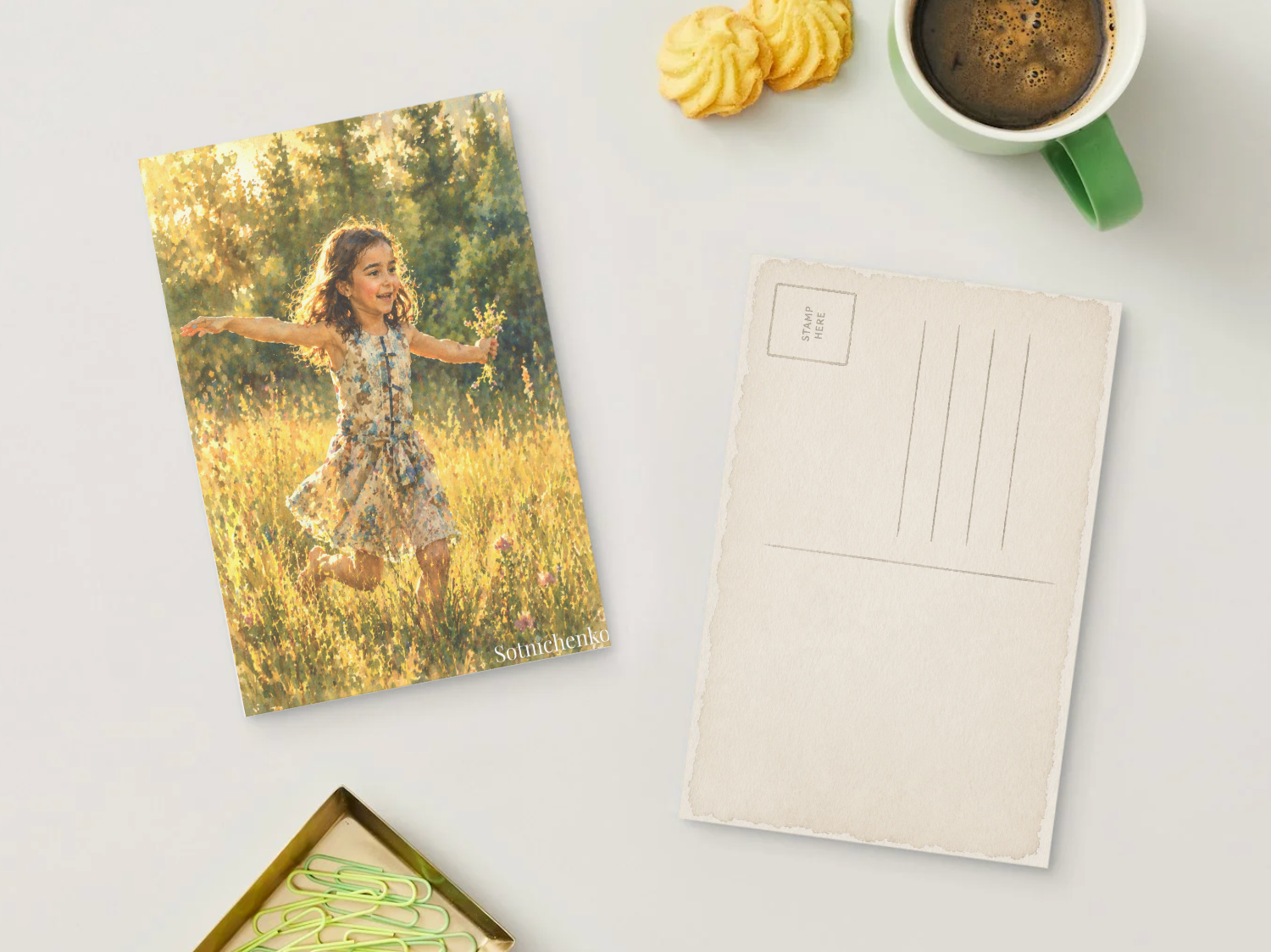 Running in the Light — Nostalgic Printable Postcard