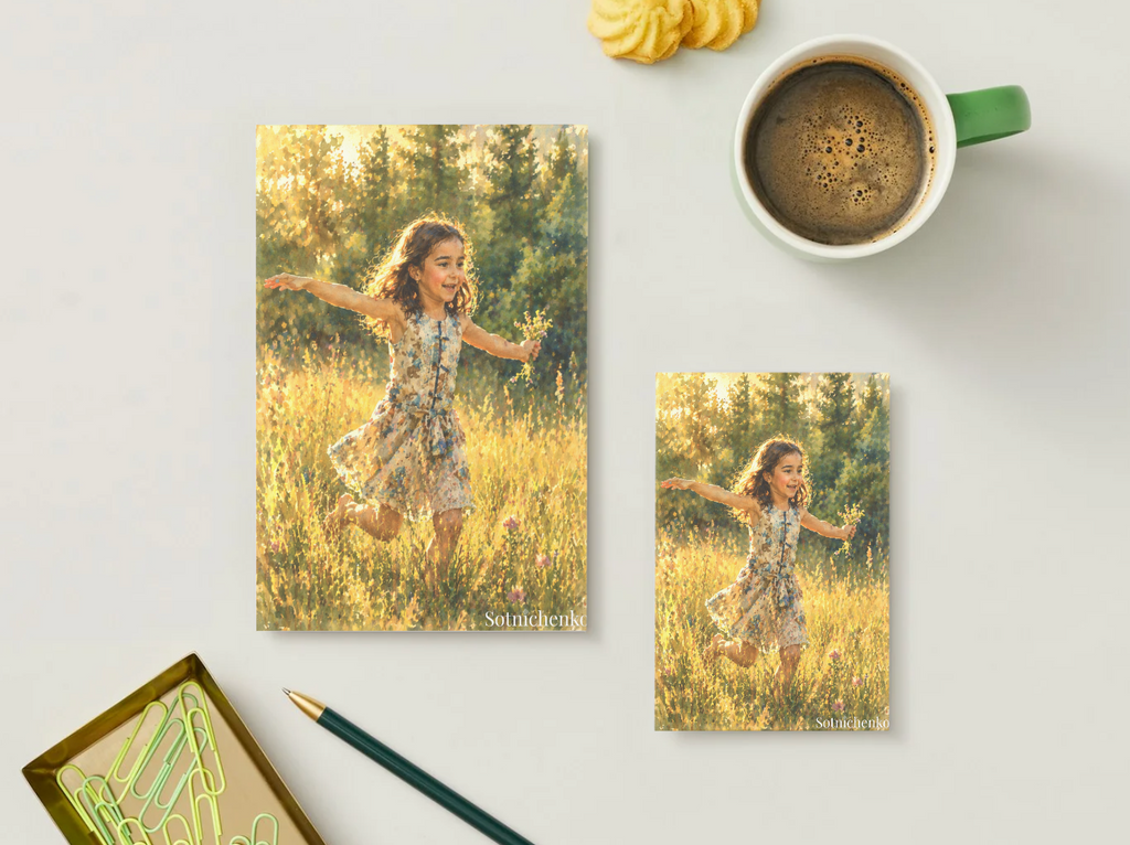 Running in the Light — Nostalgic Printable Postcard