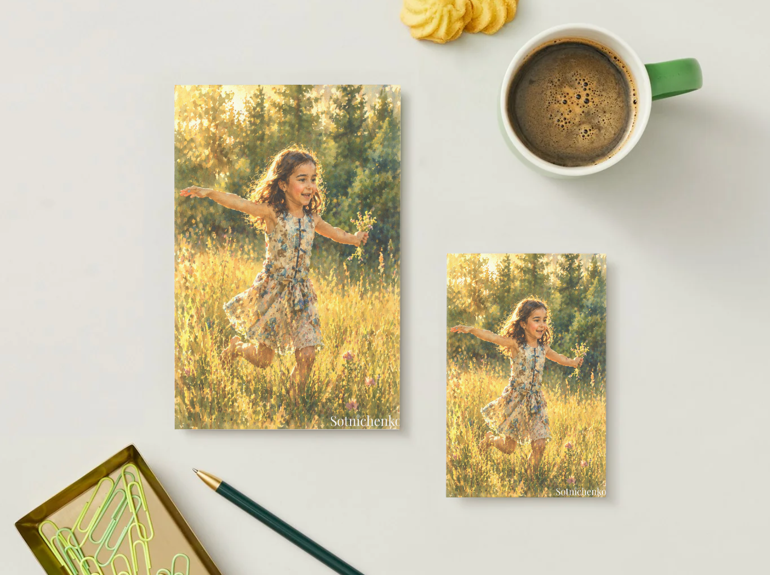 Running in the Light — Nostalgic Printable Postcard
